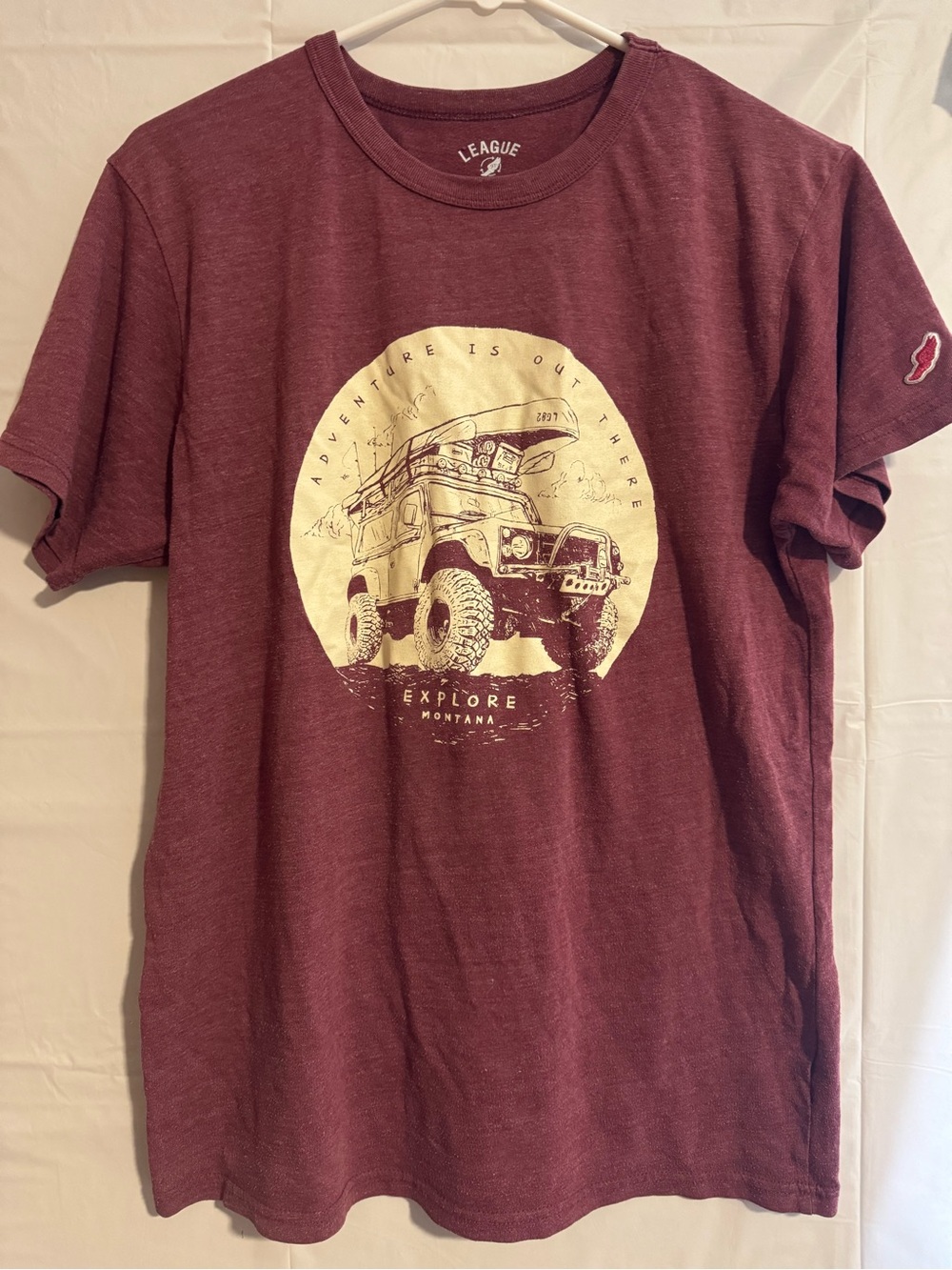 League Women’s Maroon Adventure Graphic Short Sleeve Tee